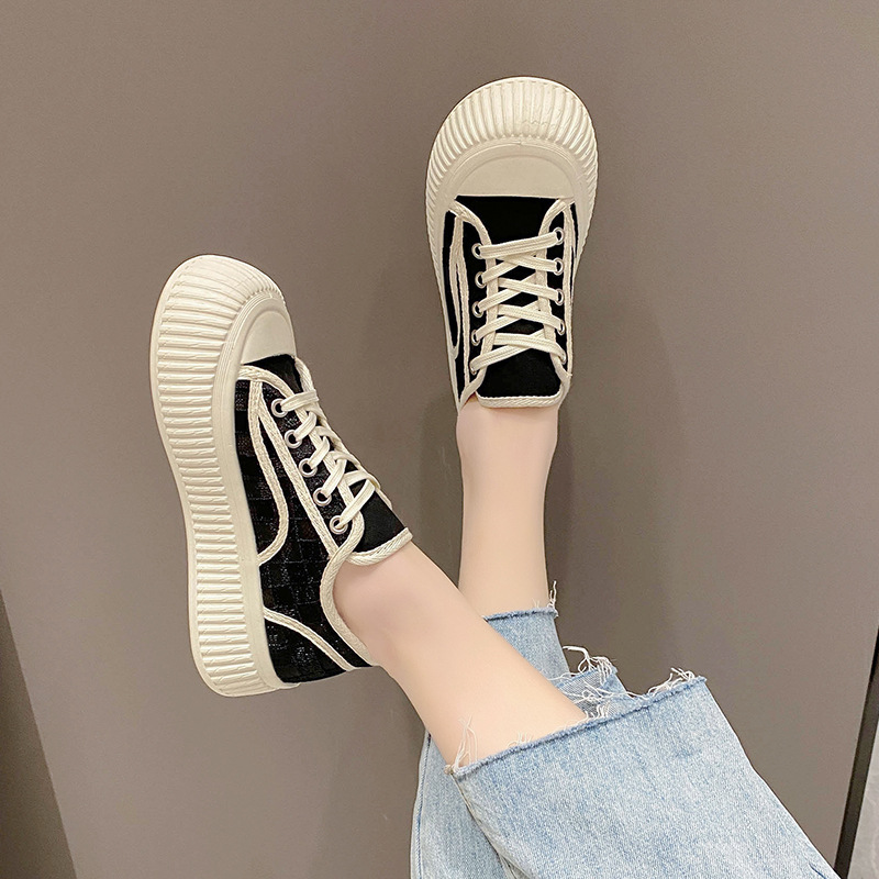 Casual thick crust canvas shoes frenum shoes