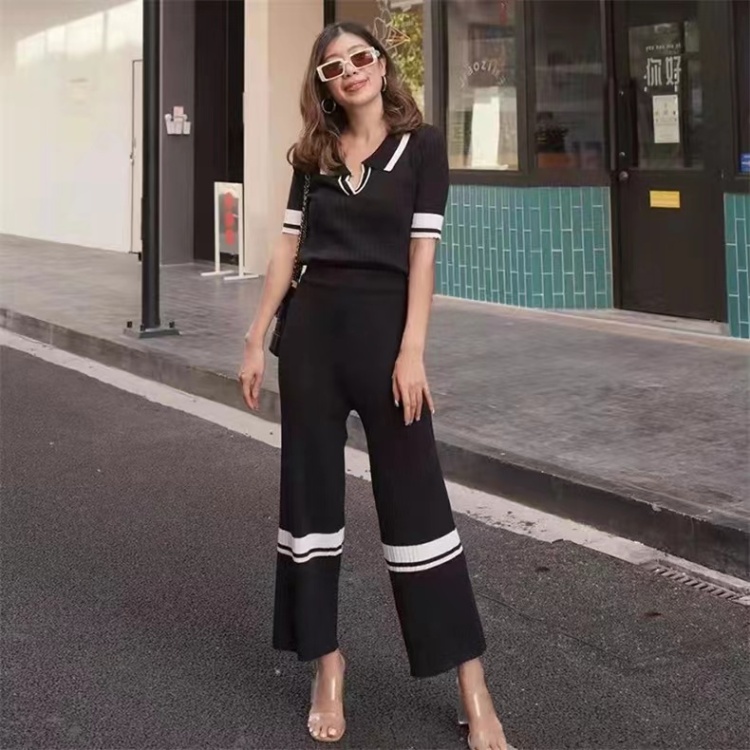 Wide leg pants 2pcs set for women