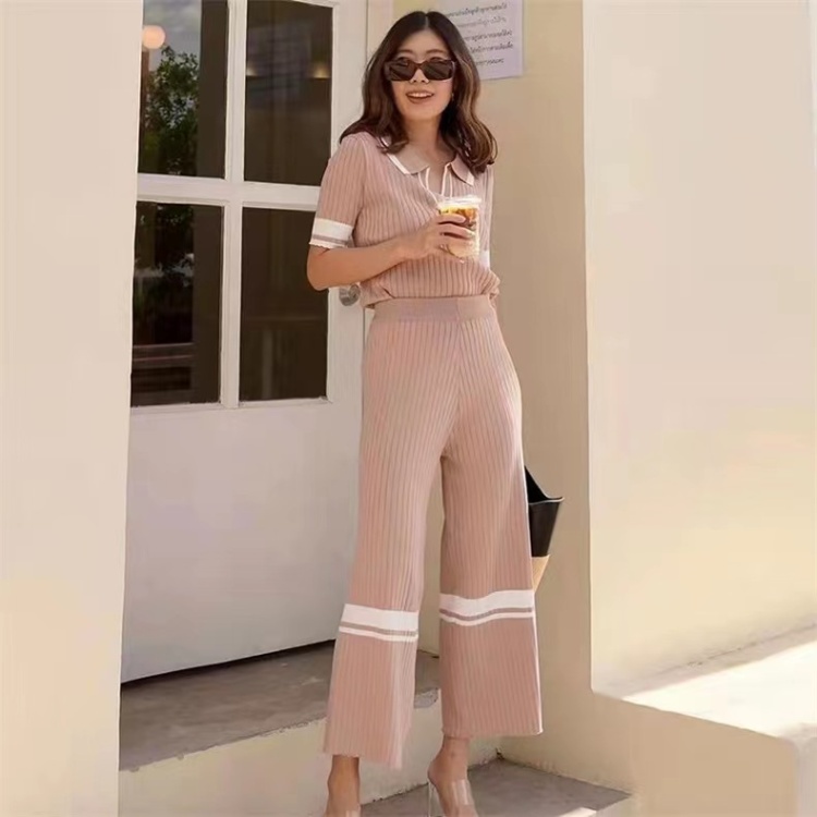 Wide leg pants 2pcs set for women