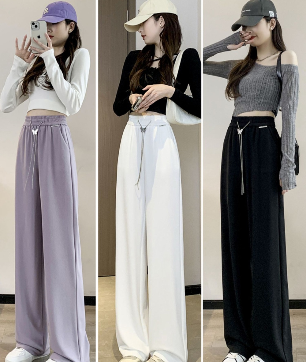 Casual drape spring and autumn wide leg pants for women