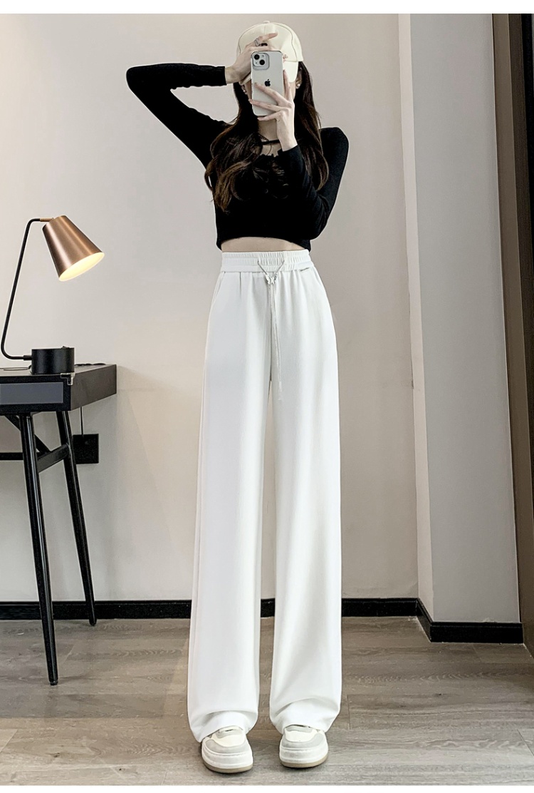 Casual drape spring and autumn wide leg pants for women