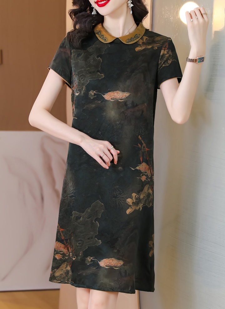 Summer silk dress real silk cheongsam for women