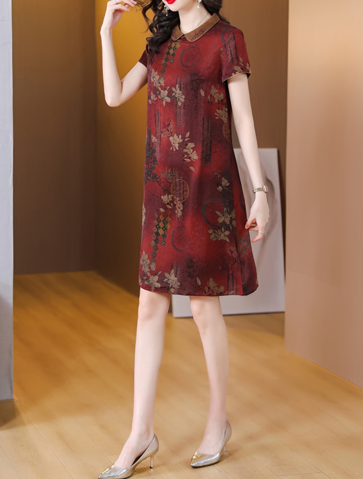 Summer silk dress real silk cheongsam for women