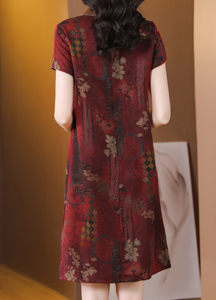 Summer silk dress real silk cheongsam for women