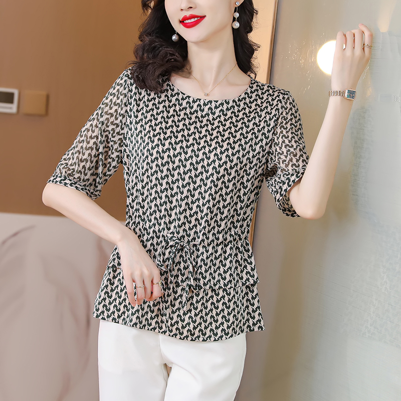 France style unique shirt summer chiffon shirt