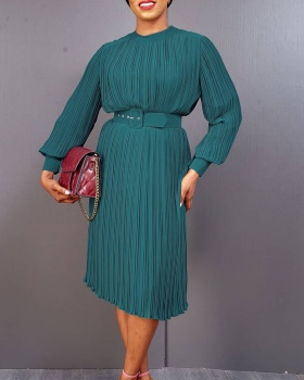 Temperament European style with belt large yard dress for women
