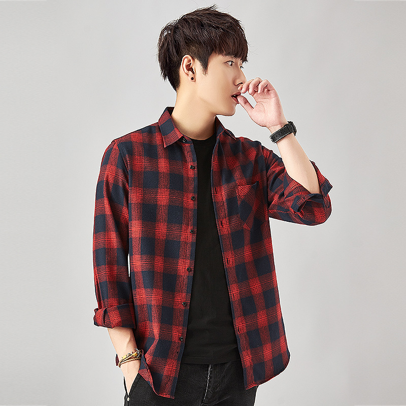 Loose student shirt long sleeve Japanese style shirts for men