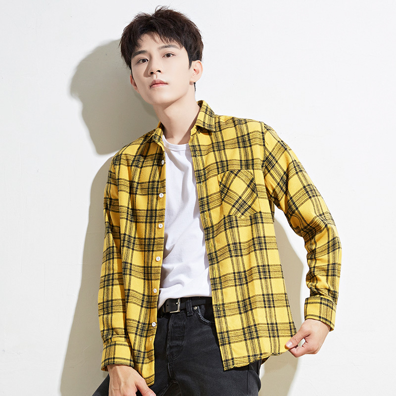 Loose student shirt long sleeve Japanese style shirts for men