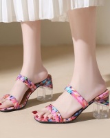 Crystal summer fish mouth Korean style sandals for women