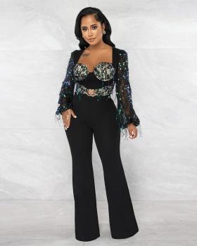 Sexy jumpsuit Casual wide leg pants for women