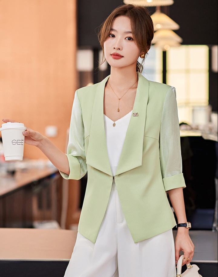 Spring overalls business suit white coat for women