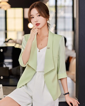 Spring overalls business suit white coat for women
