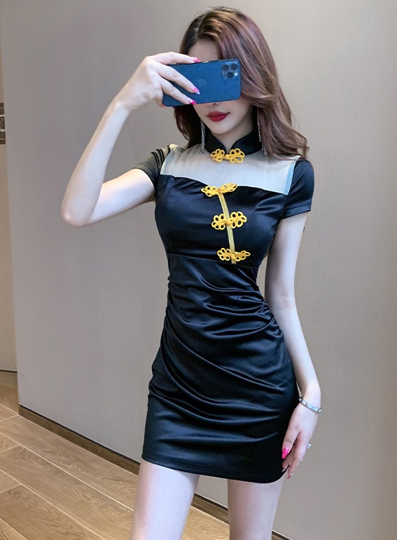 Overalls sexy dress package hip tight cheongsam for women