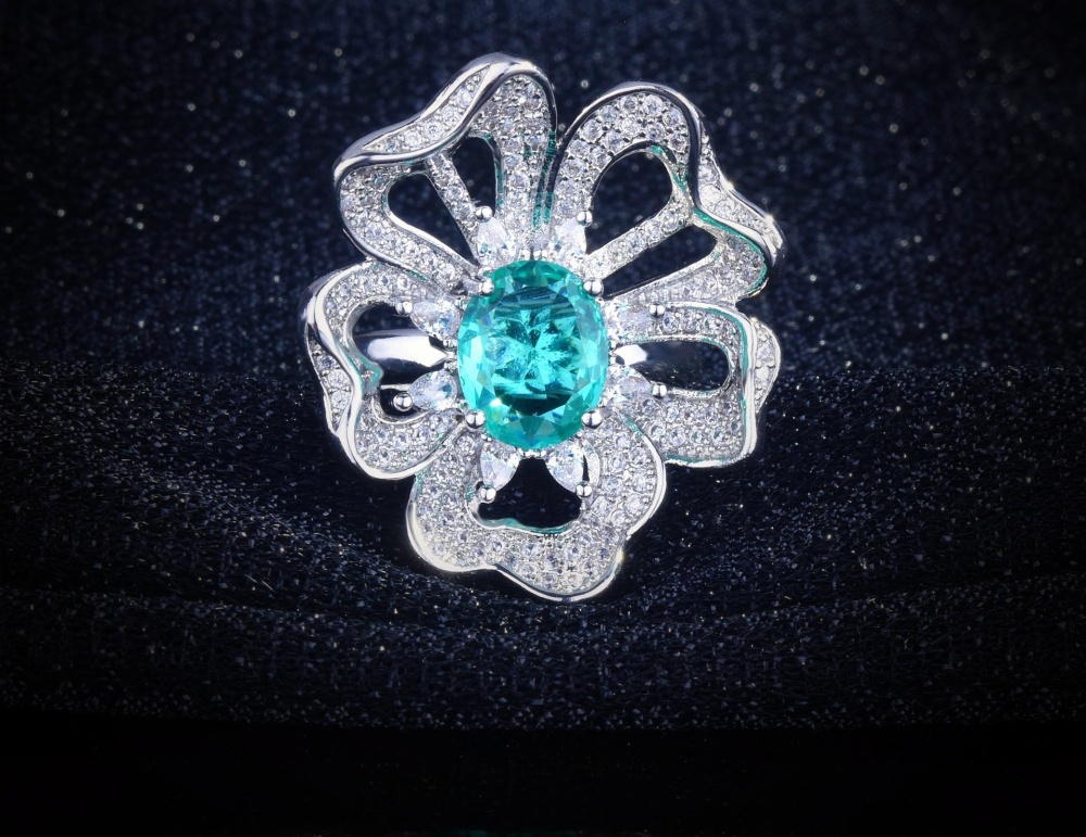 All-match gorgeous court style flowers temperament ring
