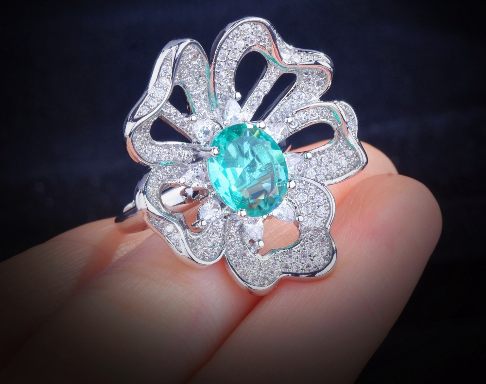 All-match gorgeous court style flowers temperament ring