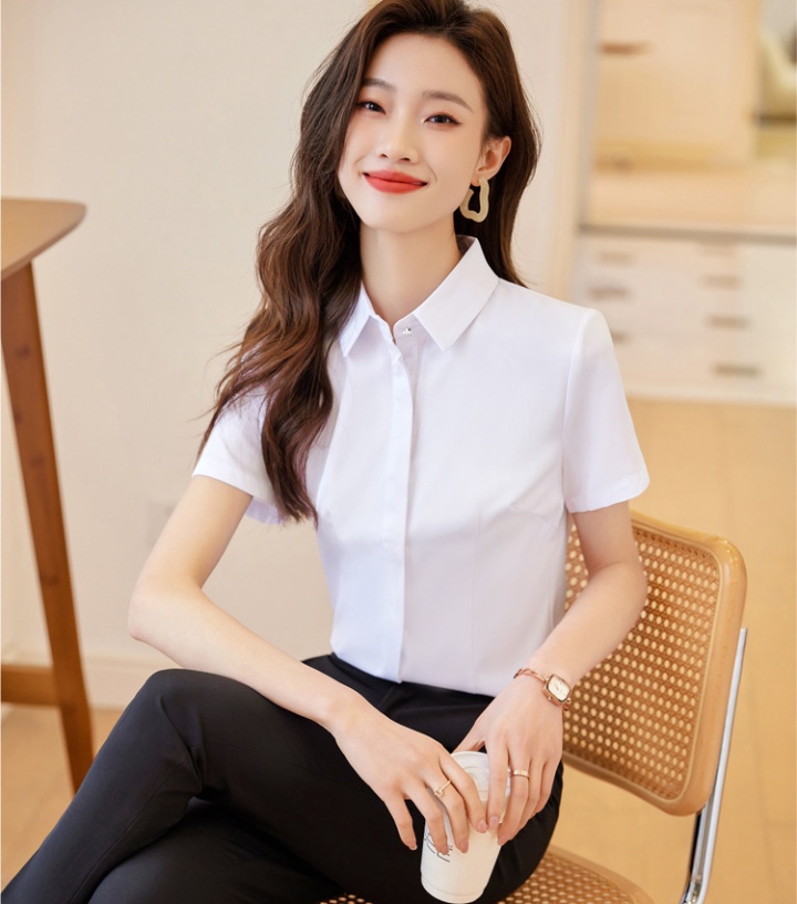 Overalls slim business suit white summer shirt for women