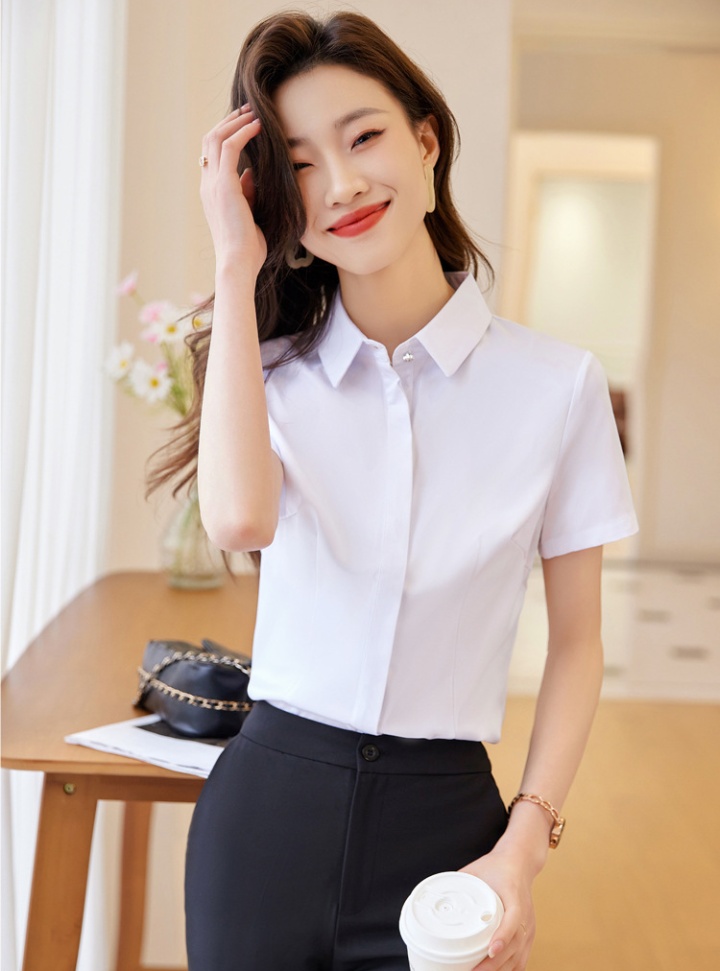 Overalls slim business suit white summer shirt for women