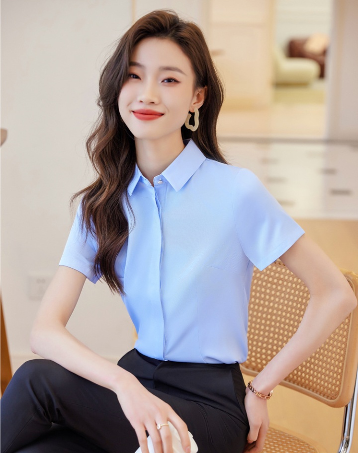 Overalls slim business suit white summer shirt for women