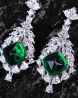 Fully-jewelled earrings long stud earrings for women