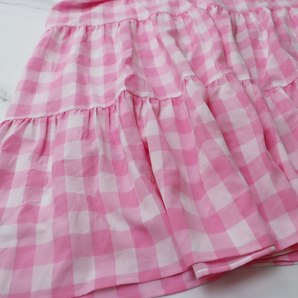 Halter European style plaid temperament dress