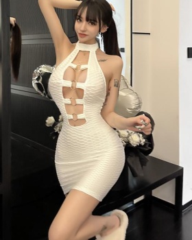 Slim sexy hollow dress halter spicegirl skirt