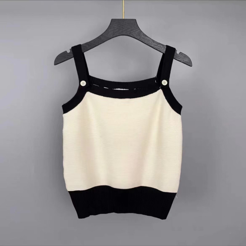 Sling all-match summer slim tops short Casual mixed colors vest