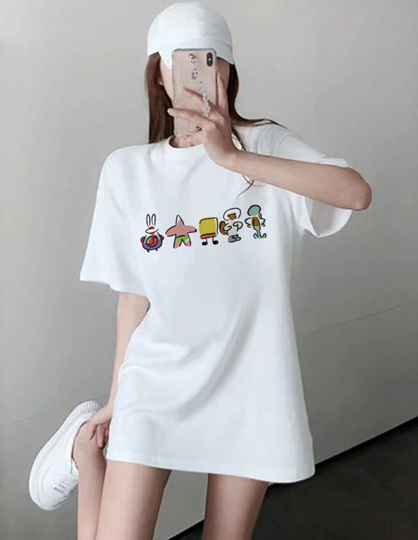 Large yard short sleeve pure cotton T-shirt for women