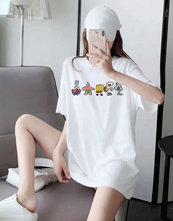 Large yard short sleeve pure cotton T-shirt for women