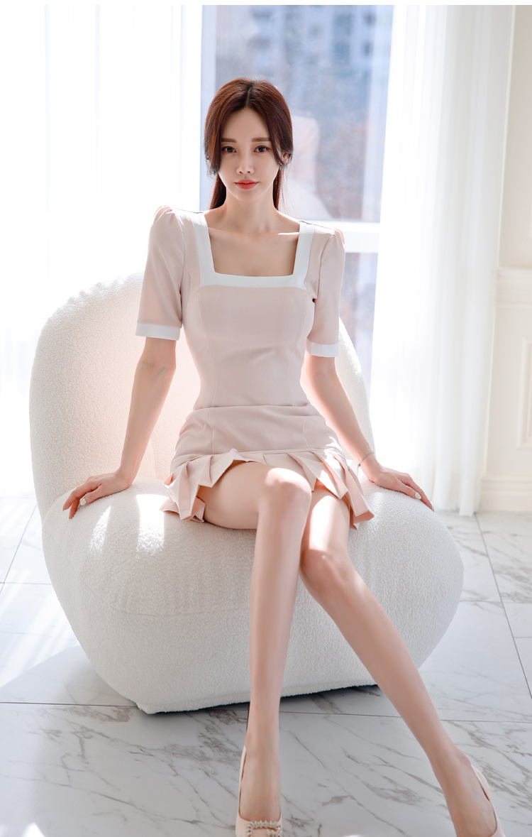 Fashion Korean style sweet small skirt pleated elegant dress