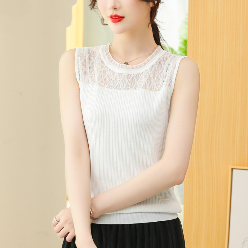 Short pure cotton round neck cardigan short sleeve pure tops