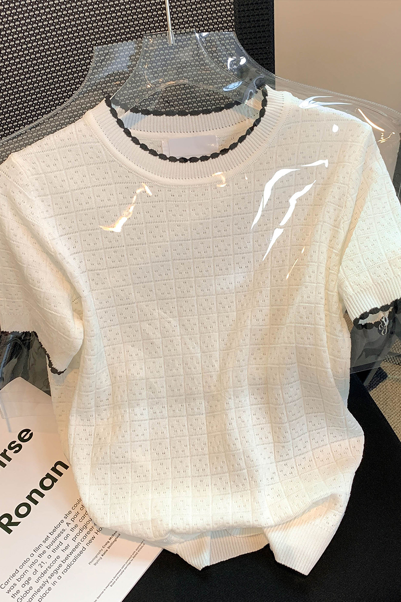 Summer ice silk T-shirt short sleeve tops for women