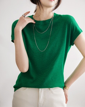 Baotou glitter temperament T-shirt knitted light tops
