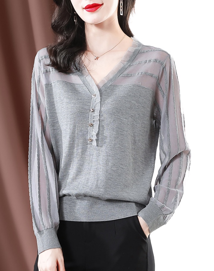 Cashmere spring and summer sweater gauze tops for women