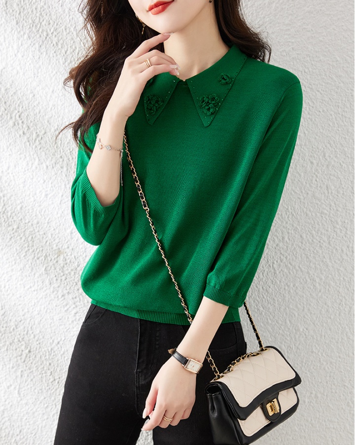 Western style sweater doll collar bottoming shirt for women