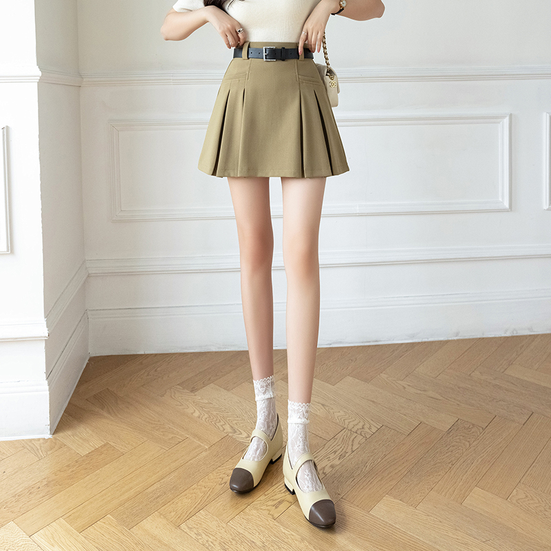 High waist pleated shorts anti emptied summer skirt