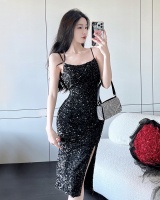 Black package hip formal dress sequins slim dress