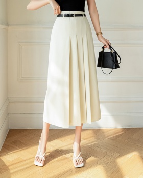 Gray long skirt high waist business suit for women