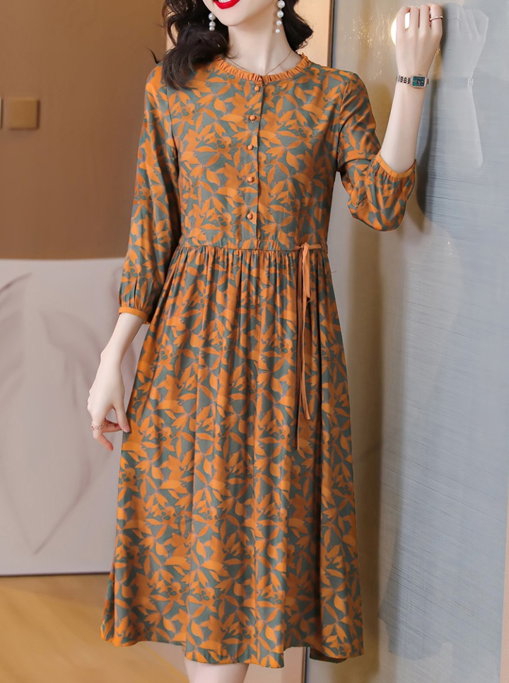 Long France style summer luxurious floral dress for women