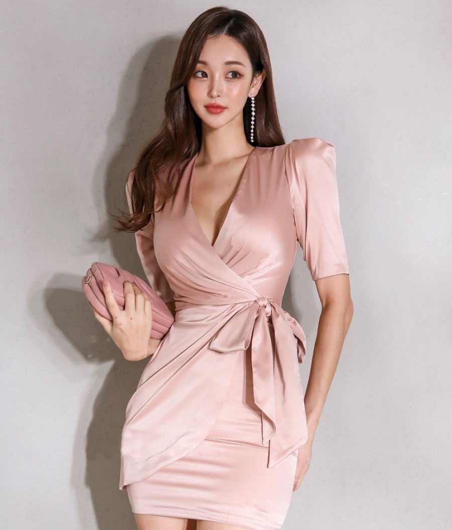 Korean style package hip frenum dress slim ladies T-back