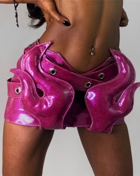 Fashion street glossy low-waist sexy skirt for women