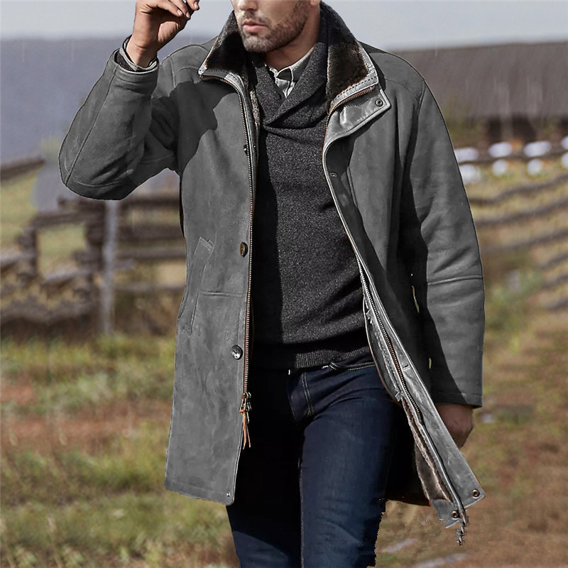 Long European style coat woolen overcoat for men