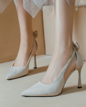 Rabbit ears shoes low high-heeled shoes for women