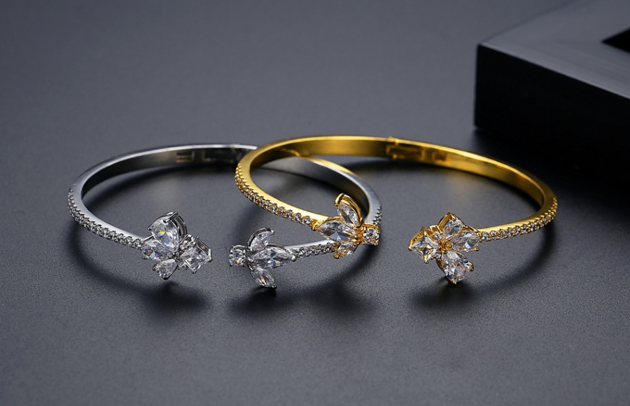 Opening zircon accessories light plating bracelet