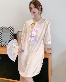 Satin pajamas ice silk night dress for women