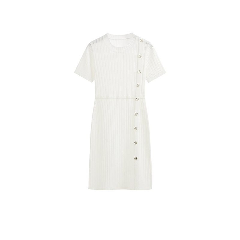Ice silk white fashion and elegant summer dress for women