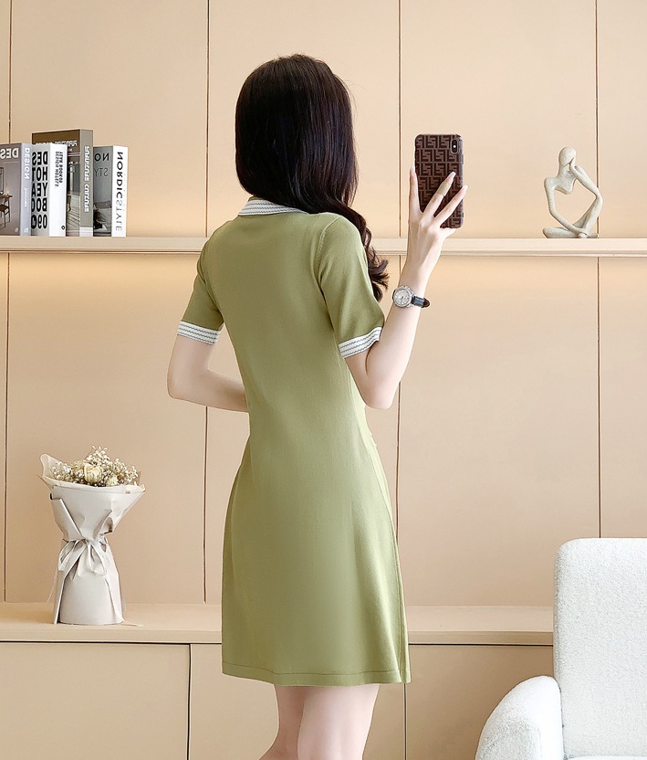 Slim fashion and elegant short sleeve dress for women