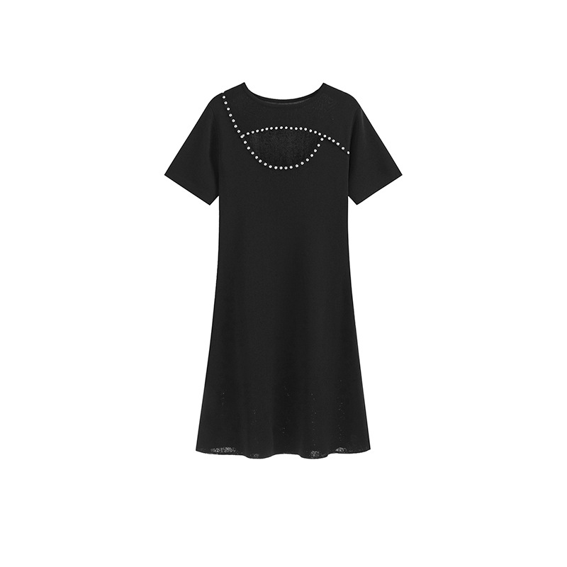 Fashion and elegant pure knitted short sleeve dress