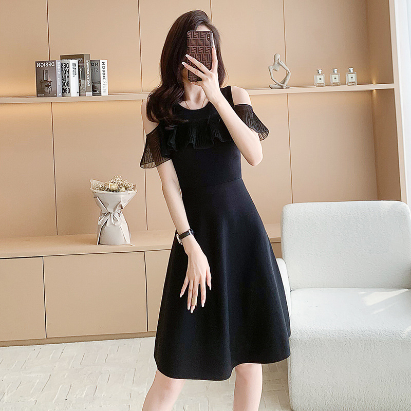 Ice silk fashion and elegant strapless knitted dress for women