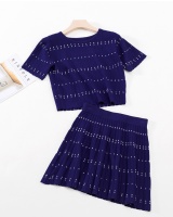 Fashion summer Casual ice silk skirt 2pcs set for women