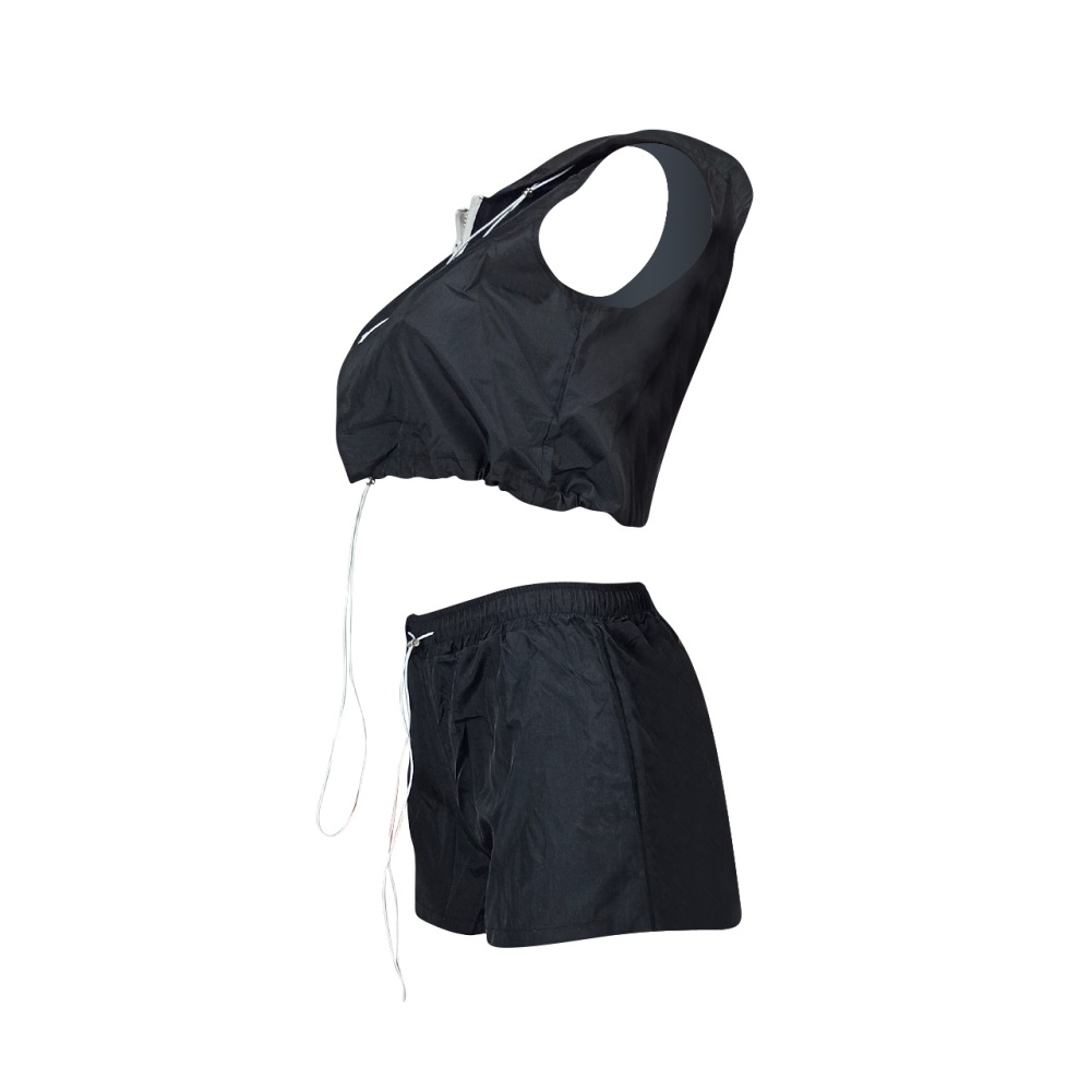Hooded tops European style shorts 2pcs set for women